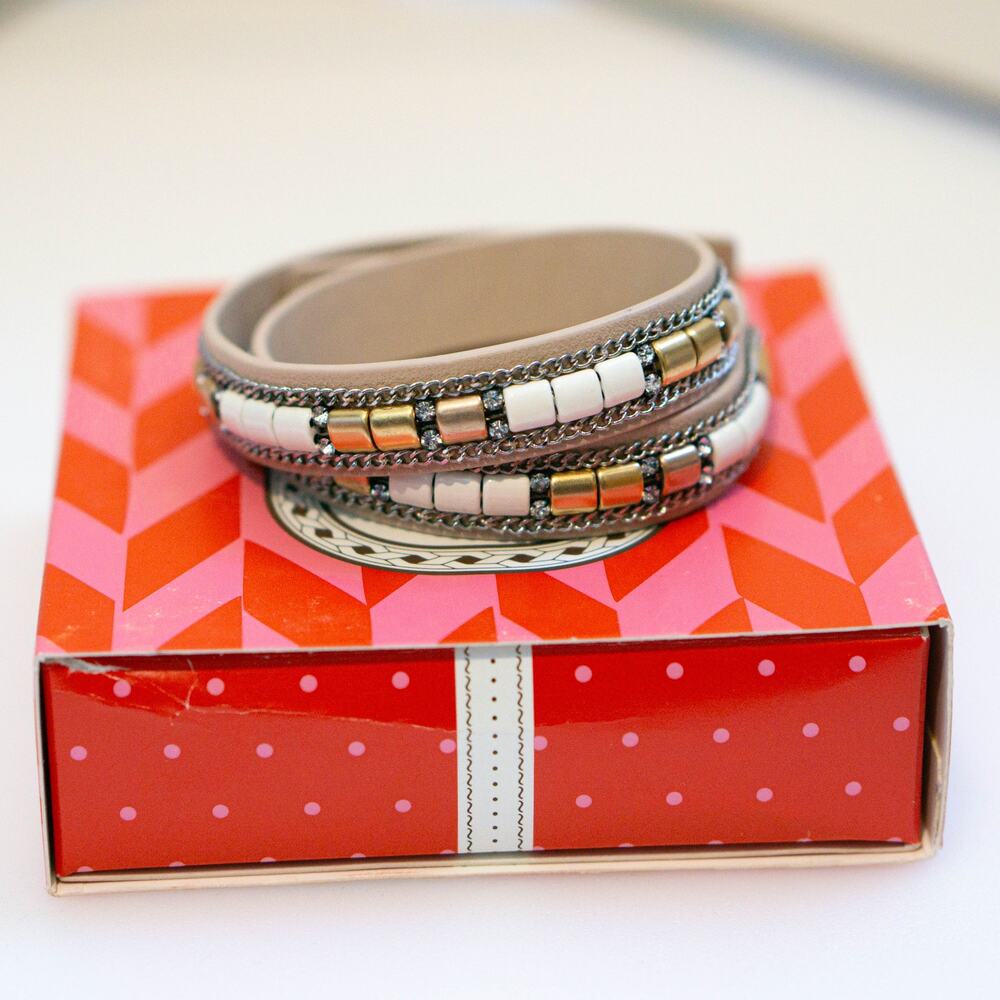 Stella & Dot Cady Wrap Leather Bracelet Gold - Picture 2 of 4